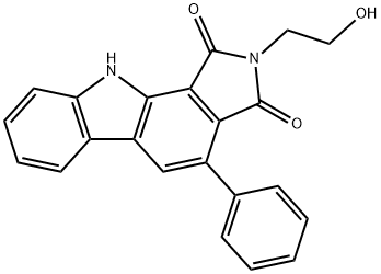 2-(2-Hydroxyethyl)-4-phenylpyrrolo[3,4-a]carbazole-1,3(2H,10H)-dione Struktur