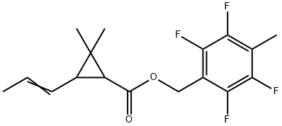 2,2-DiMethyl-3-(1-propenyl)cyclopropanecarboxylic Acid (2,3,5,6-Tetrafluoro-4-Methylphenyl)Methyl Ester Struktur