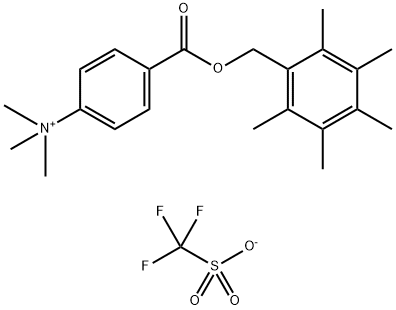 BENZENAMINIUM, N,N,N-TRIMETHYL-4-[[(PENTAMETHYLPHENYL)METHOXY]CARBONYL]-, SALT WITH TRIFLUOROMETHANESULFONIC ACID Struktur