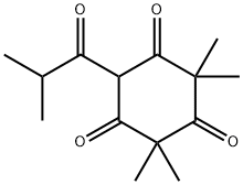 2,2,4,4-Tetramethyl-6-(2-methyl-1-oxopropyl)-1,3,5-cyclohexanetrione Struktur