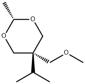 5α-Isopropyl-5β-(methoxymethyl)-2β-methyl-1,3-dioxane Struktur