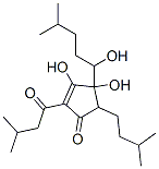 3,4-dihydroxy-4-(1-hydroxy-4-methylpentyl)-5-(3-methylbutyl)-2-(3-methyl-1-oxobutyl)cyclopent-2-en-1-one  Struktur