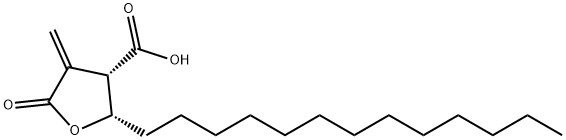 (2S,3S)-Tetrahydro-4-methylene-5-oxo-2-tridecyl-3-furancarboxylic acid Struktur