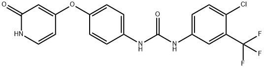 Urea, N-[4-chloro-3-(trifluoroMethyl)phenyl]-N'-[4-[(1,2-dihydro-2-oxo-4-pyridinyl)oxy]phenyl]- Struktur