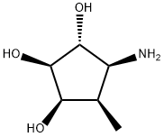 1,2,3-Cyclopentanetriol,4-amino-5-methyl-,(1R,2R,3R,4S,5R)-(9CI) Struktur