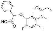 2-[3-(N-Methylpropionylamino)-2,4,6-triiodophenoxy]-2-phenylacetic acid Struktur