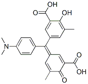 5-[(3-carboxy-5-methyl-4-oxo-2,5-cyclohexadien-1-ylidene)[4-(dimethylamino)phenyl]methyl]-3-methylsalicylic acid  Struktur