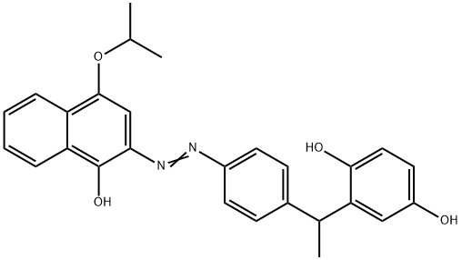 2-[4-[1-(2,5-Dihydroxyphenyl)ethyl]phenylazo]-4-isopropoxy-1-naphthol Struktur