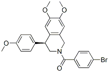 (4S)-1,2,3,4-Tetrahydro-2-(4-bromobenzoyl)-4-(4-methoxyphenyl)-6,7-dimethoxyisoquinoline Struktur