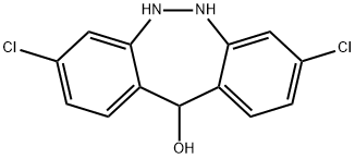 3,8-Dichloro-6,11-dihydro-5H-dibenzo[c,f][1,2]diazepin-11-ol Struktur