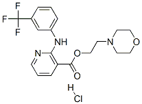 2-morpholinoethyl 2-(alpha,alpha,alpha-trifluoro-m-toluidino)nicotinate monohydrochloride Struktur