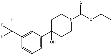 ethyl 4-hydroxy-4-[3-(trifluoromethyl)phenyl]piperidine-1-carboxylate Struktur