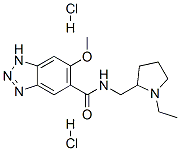 (-)-N-[(1-ethylpyrrolidin-2-yl)methyl]-6-methoxy-1H-benzotriazole-5-carboxamide dihydrochloride Struktur