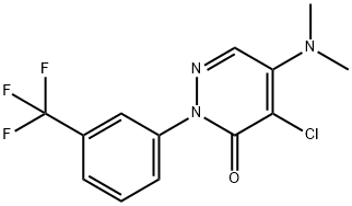 4-chloro-5-dimethylamino-2-[3-(trifluoromethyl)phenyl]pyridazin-3-one Struktur