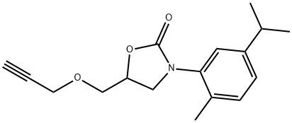 3-[2-Methyl-5-(isopropyl)phenyl]-5-[(2-propynyloxy)methyl]-2-oxazolidinone Struktur