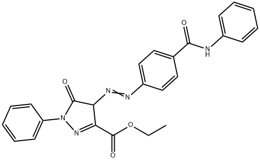 ethyl 5-oxo-1-phenyl-4-[[p-(phenylcarbamoyl)phenyl]azo]-2-pyrazoline-3-carboxylate Struktur