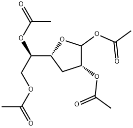 3-Deoxy-D-xylo-hexofuranose tetraacetate Struktur