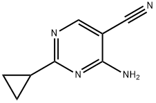 5-Pyrimidinecarbonitrile,  4-amino-2-cyclopropyl- Struktur