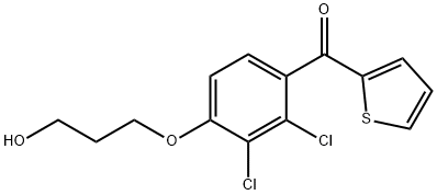 [2,3-DICHLORO-4-(3-HYDROXYPROPOXY)PHENYL]-2-THIENYLMETHANONE Struktur