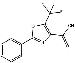 2-PHENYL-5-(TRIFLUOROMETHYL)-OXAZOLE-4-CARBOXYLICACID
 Struktur