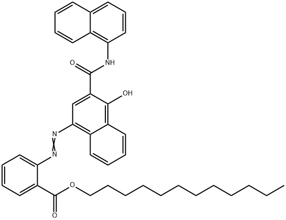 1-Hydroxy-4-[2-(dodecyloxycarbonyl)phenylazo]-N-(1-naphtyl)-2-naphthamide Struktur