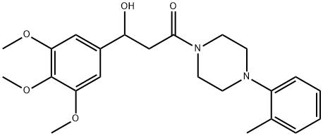 1-[3-(3,4,5-Trimethoxyphenyl)-3-hydroxypropanoyl]-4-(2-methylphenyl)piperazine Struktur