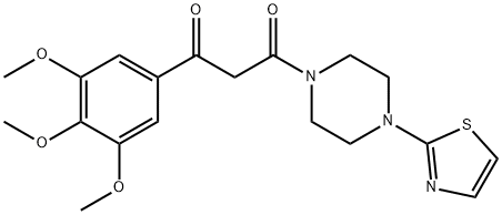 1-(2-Thiazolyl)-4-[3-(3,4,5-trimethoxyphenyl)-1,3-dioxopropyl]piperazine Struktur