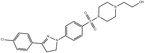 4-[[4-[3-(4-chlorophenyl)-4,5-dihydro-1H-pyrazol-1-yl]phenyl]sulphonyl]piperazine-1-ethanol Struktur