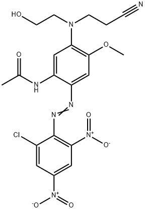 N-[2-[(2-chloro-4,6-dinitrophenyl)azo]-5-[(2-cyanoethyl)(2-hydroxyethyl)amino]-4-methoxyphenyl]acetamide Struktur