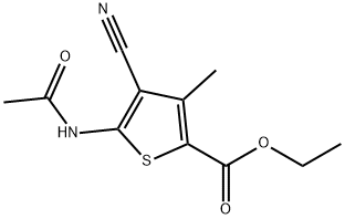 ethyl 5-acetamido-4-cyano-3-methylthenoate Struktur