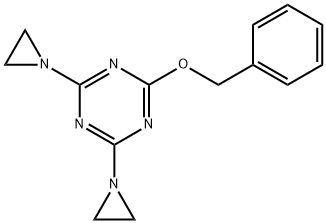 2,4-Bis(aziridin-1-yl)-6-(phenylmethoxy)-1,3,5-triazine Struktur