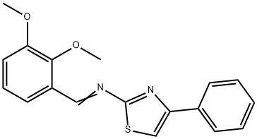 2-[(2,3-Dimethoxybenzylidene)amino]-4-phenylthiazole Struktur