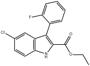 5-Chloro-3-(2-fluorophenyl)-1H-indole-2-carboxylic acid ethyl ester Struktur