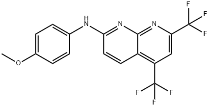 1,8-Naphthyridin-2-amine,N-(4-methoxyphenyl)-5,7-bis(trifluoromethyl)-(9CI) Struktur