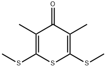 3,5-Dimethyl-2,6-bis(methylthio)-4H-thiopyran-4-one Struktur