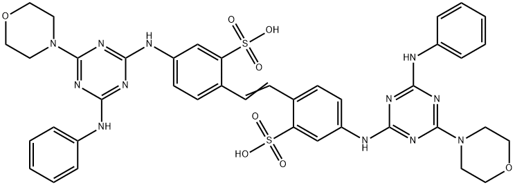 4,4'-bis[(4-anilino-6-morpholino-1,3,5-triazin-2-yl)amino]stilbene-2,2'-disulphonic acid Struktur