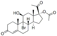 9-bromo-11beta,17-dihydroxypregn-4-ene-3,20-dione 17-acetate  Struktur