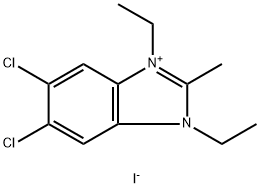 5,6-dichloro-1,3-diethyl-2-methyl-1H-benzimidazolium iodide Struktur