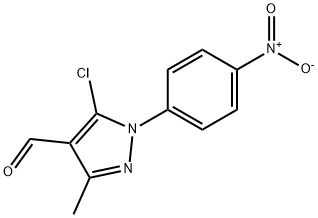 1H-Pyrazole-4-carboxaldehyde, 5-chloro-3-Methyl-1-(4-nitrophenyl) Struktur