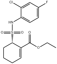 1-Cyclohexene-1-carboxylic acid, 6-[[(2-chloro-4-fluorophenyl)aMino]sulfonyl]-, ethyl ester, (6S)- Struktur