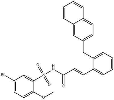 N-[(5-Bromo-2-methoxyphenyl)sulfonyl]-3-[2-(2-naphthalenylmethyl)phenyl]-2-propenamide Struktur