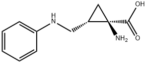 Cyclopropanecarboxylic acid, 1-amino-2-[(phenylamino)methyl]-, (1R,2S)- (9CI) Struktur