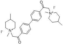 4-Pipecolinium, 1,1'-(4,4'-biphenylylenebis(2-oxoethylene))bis(1-methyl-, diiodide Struktur