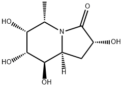 3(2H)-Indolizinone, hexahydro-2,6,7,8-tetrahydroxy-5-methyl-, (2R,5S,6R,7R,8R,8aS)- (9CI) Struktur