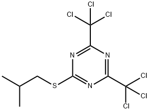 2-[(2-Methylpropyl)thio]-4,6-bis(trichloromethyl)-1,3,5-triazine Struktur