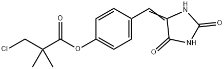 4-[(2,5-DIOXOTETRAHYDRO-1H-IMIDAZOL-4-YLIDEN)METHYL]PHENYL 3-CHLORO-2,2-DIMETHYLPROPANOATE Struktur