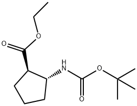 (1R,2R)-2-((叔丁氧基羰基)氨基)環(huán)戊烷羧酸乙酯, 245115-20-2, 結(jié)構(gòu)式