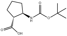 (1S,2R)-Boc-2-amino-1-cyclopentanecarboxylic acid Struktur