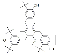 4,4',4''-[(2-methoxy-4,6-dimethylbenzene-1,3,5-triyl)tris(methylene)]tris[2,6-di-tert-butylphenol]  Struktur