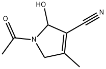 1H-Pyrrole-3-carbonitrile, 1-acetyl-2,5-dihydro-2-hydroxy-4-methyl- (9CI) Struktur